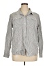 Athleta 100% Cotton Stripes Gray Long Sleeve Button-Down Shirt Size XL - photo 1