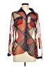 Lulumari Color Block Orange Long Sleeve Blouse Size M - photo 1