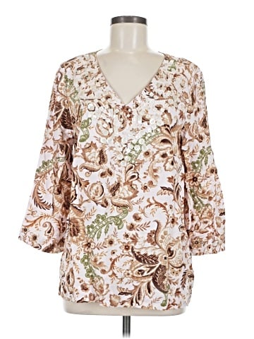JM Collection 3/4 Sleeve Blouse (view 1)