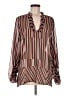 CAbi 100% Polyester Stripes Brown Long Sleeve Blouse Size M - photo 1