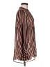 CAbi 100% Polyester Stripes Brown Long Sleeve Blouse Size M - photo 4