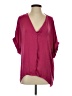 Glam 100% Polyester Burgundy 3/4 Sleeve Blouse Size S - photo 1