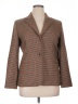 Petite Sophisticate 100% Wool Houndstooth Brown Wool Blazer Size 14 Petite - photo 1