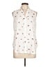 Ann Taylor 100% Polyester Ivory Sleeveless Blouse Size Lg Petite - photo 1