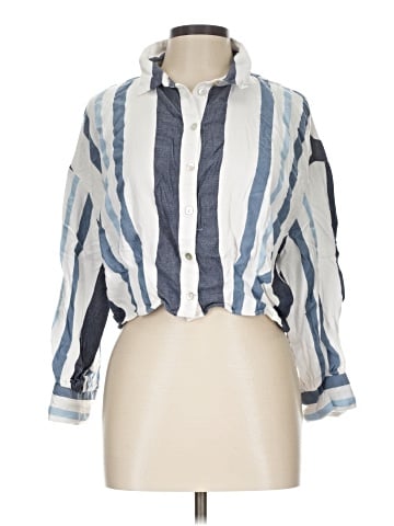 Zara TRF 3/4 Sleeve Button-Down Shirt (view 1)