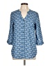 Bongo 100% Polyester Blue 3/4 Sleeve Henley Size L - photo 1
