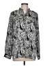 Coldwater Creek 100% Polyester Paisley Silver Long Sleeve Blouse Size L - photo 1