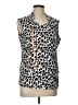 Luii 100% Polyester Animal Print Ivory Sleeveless Blouse Size L - photo 1