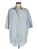Unbranded Blue 3/4 Sleeve Button-Down Shirt Size M - photo 1