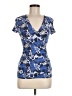 Boden Floral Blue Short Sleeve Top Size 6 - photo 1