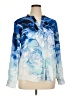 Calvin Klein 100% Polyester Print Blue Long Sleeve Blouse Size XL - photo 1