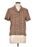 Leslie Fay 100% Polyester Tweed Brown Short Sleeve Blouse Size 10 - photo 1