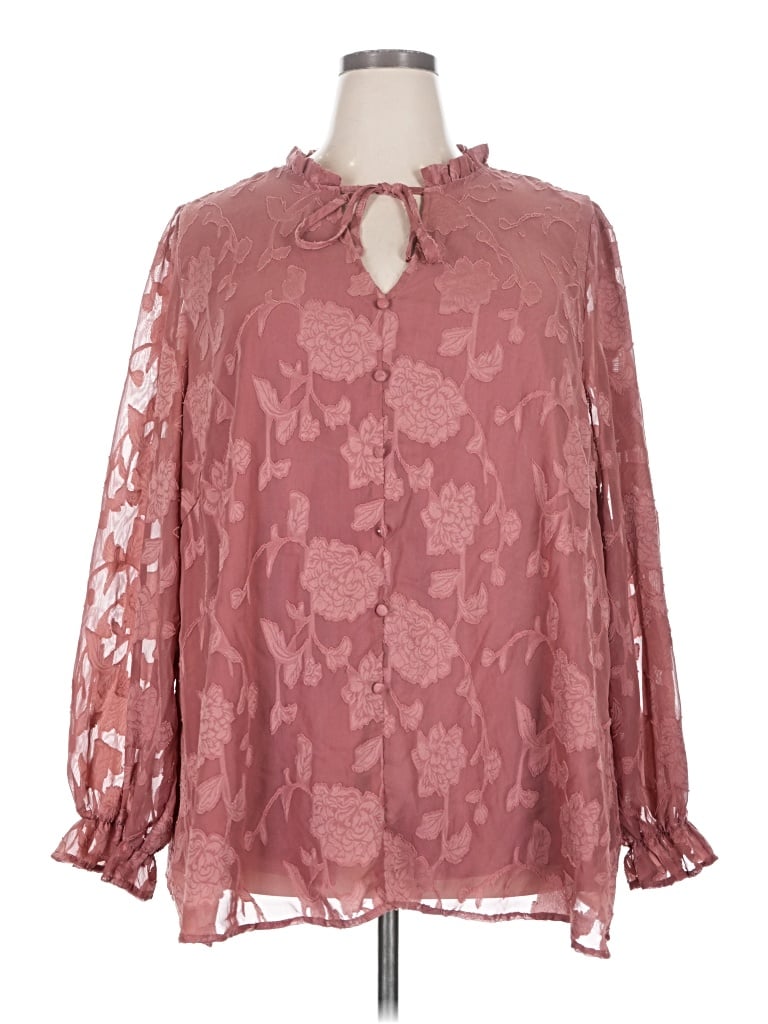 Pre-owned Bloomchic Long Sleeve Blouse In Pink