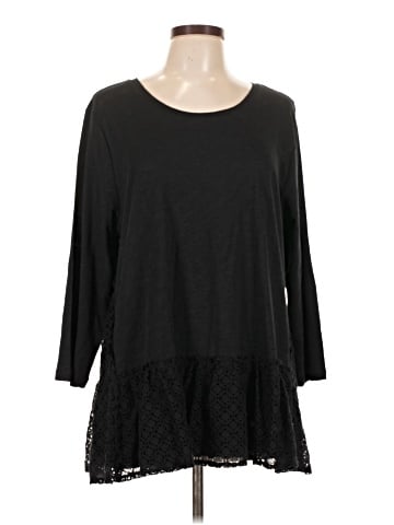 LOGO by Lori Goldstein 3/4 Sleeve Top (view 1)