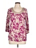 Elle 100% Rayon Pink 3/4 Sleeve Blouse Size L - photo 1