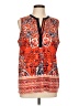 fleur bleue 100% Polyester Orange Sleeveless Blouse Size L - photo 1