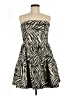 Lavender Brown Animal Print Black Cocktail Dress Size M - photo 1