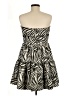 Lavender Brown Animal Print Black Cocktail Dress Size M - photo 2