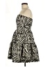 Lavender Brown Animal Print Black Cocktail Dress Size M - photo 5