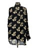 Chico's Design 100% Rayon Floral Black Long Sleeve Blouse Size Med (1) - photo 2