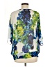 Susan Graver 100% Polyester Blue 3/4 Sleeve Blouse Size M - photo 2