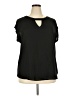 Papermoon 100% Polyester Black Short Sleeve Blouse Size 2X - photo 1