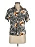 Assorted Brands Tropical Gray Short Sleeve Blouse Size M - photo 1