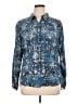 Lola P. Print Blue Long Sleeve Blouse Size XL - photo 1