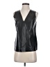 Vince. 100% Leather Solid Black Sleeveless Blouse Size 4 - photo 1