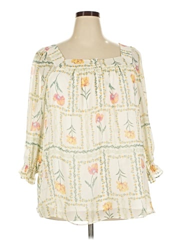 LC Lauren Conrad 3/4 Sleeve Blouse (view 1)