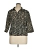 Kathy Che 100% Polyester Chevron-herringbone Black 3/4 Sleeve Blouse Size 14 - photo 1