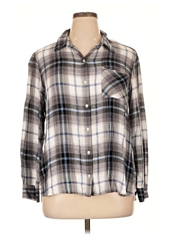 a.n.a. A New Approach 3/4 Sleeve Button-Down Shirt (view 1)