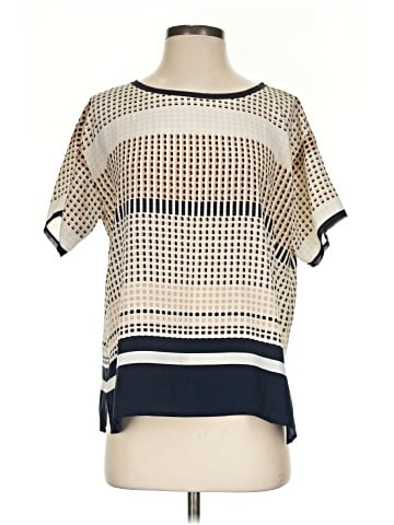 Vince. Short Sleeve Silk Top (view 1)