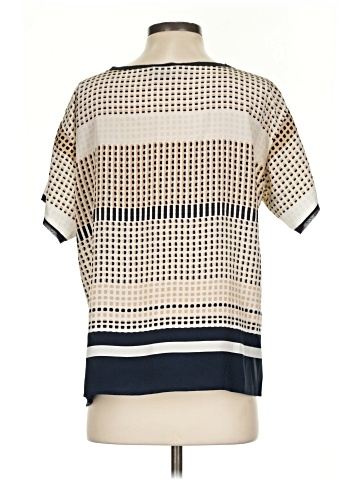 Vince. Short Sleeve Silk Top (view 2)