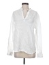Perry Ellis 100% Linen White Long Sleeve Blouse Size S - photo 1