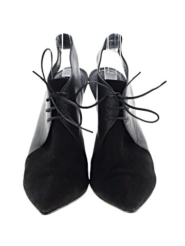 Christian Dior  Black Leather Wedge Lace-up Shoes  (view 2)