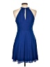 Express 100% Polyester Solid Blue Cocktail Dress Size 10 - photo 2