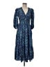 Sandro 100% Silk Paisley Blue Casual Dress Size XL (4) - photo 1