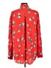 Rag & Bone 100% Viscose Floral Red Long Sleeve Blouse Size L - photo 2