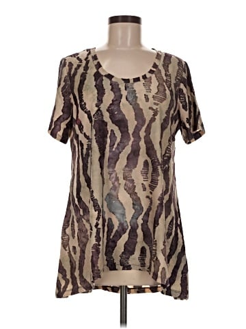 LOGO by Lori Goldstein Short Sleeve Blouse (view 1)