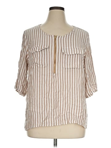 Jones New York Signature 3/4 Sleeve Button-Down Shirt (view 1)