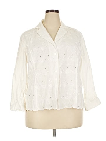 Kate Hill 3/4 Sleeve Button-Down Shirt (view 1)