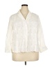 Kate Hill 100% Cotton Ivory 3/4 Sleeve Button-Down Shirt Size 22w - photo 1