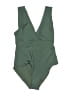 H&M Solid Green One Piece Swimsuit Size M - photo 1