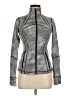 Lululemon Athletica Metallic Silver Black Track Jacket Size 6 - photo 1