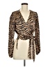 Bardot Animal Print Brown Kimono Size 6 - photo 1