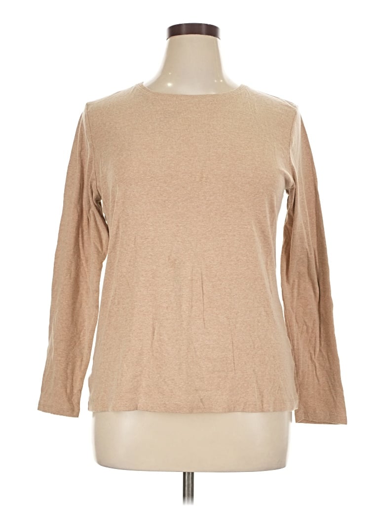 Pre-owned Croft & Barrow 3/4 Sleeve T-shirt In Tan