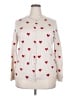 Torrid 100% Cotton Hearts Ivory Cardigan Size 2X Plus (2) - photo 1
