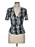 Lovestitch 100% Rayon Silver Short Sleeve Top Size M - photo 1
