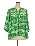 T Tahari 100% Polyester Tropical Green 3/4 Sleeve Blouse Size 2X - photo 1